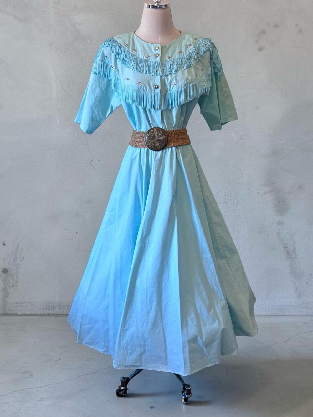 Lilia Smitty Exclusive Western Collection Dress 11/12 Blue Fringed Rockabilly